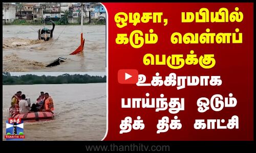 ஒடிசா, மபியில் வெள்ளப்பெருக்கு - உக்கிரமாக பாய்ந்து ஓடும் வெள்ளம்