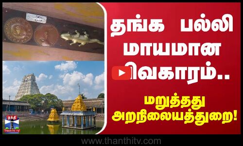தங்க பல்லி மாயமான விவகாரம்..  மறுத்தது அறநிலையத்துறை