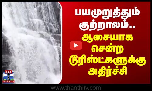 பயமுறுத்தும் குற்றாலம்.. ஆசையாக சென்ற டூரிஸ்ட்களுக்கு அதிர்ச்சி