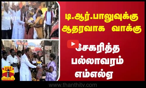 டி.ஆர்.பாலுவுக்கு ஆதரவாக வாக்கு.. சேகரித்த பல்லாவரம் எம்எல்ஏ