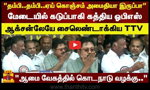 தம்பி..தம்பி..ஏய் கொஞ்சம் அமைதியா இருப்பா..மேடையில் கடுப்பாகி கத்திய ஓபிஎஸ்