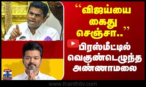 TVK Vijay | Annamalai Speech | ``விஜய்யை கைது செஞ்சா..’’ பிரஸ்மீட்டில் வெகுண்டெழுந்த அண்ணாமலை