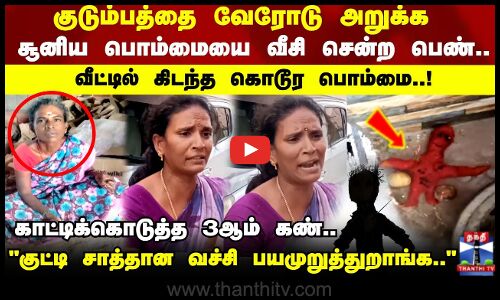 குடும்பத்தை வேரோடு அறுக்க சூனிய பொம்மையை வீசி சென்ற பெண்.. வீட்டில் கிடந்த கொடூர பொம்மை..!