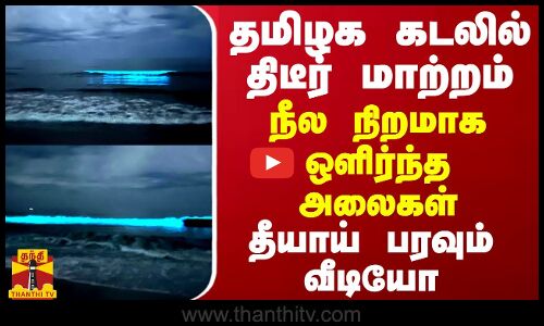 தமிழக கடலில் திடீர் மாற்றம்...நீல நிறமாக ஒளிர்ந்த அலைகள் - தீயாய் பரவும் வீடியோ