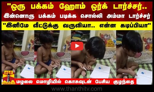 இனிமே வீட்டுக்கு வருவியா... என்ன கடிப்பியா... - மழலை மொழியில் கொசுவுடன் பேசிய குழந்தை