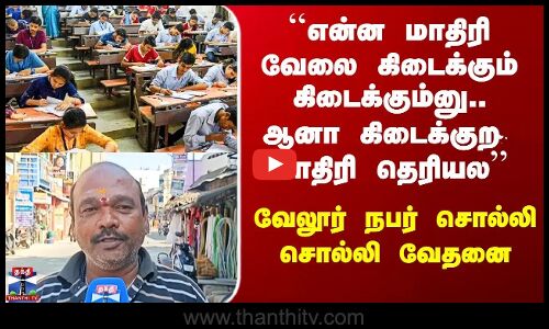 Street Interview | ``என்ன மாதிரி வேலை கிடைக்கும் கிடைக்கும்னு“ - வேலூர் நபர் சொல்லி சொல்லி வேதனை