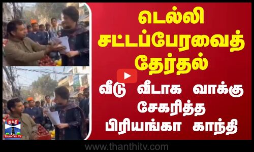 டெல்லி சட்டப்பேரவைத் தேர்தல்.. வீடு வீடாக வாக்கு சேகரித்த பிரியங்கா காந்தி | Priyanka Gandhi