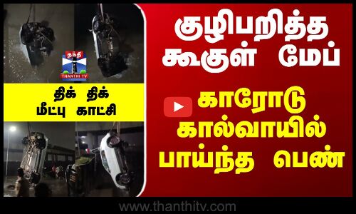 குழிபறித்த கூகுள் மேப்... காரோடு கால்வாயில் பாய்ந்த பெண்