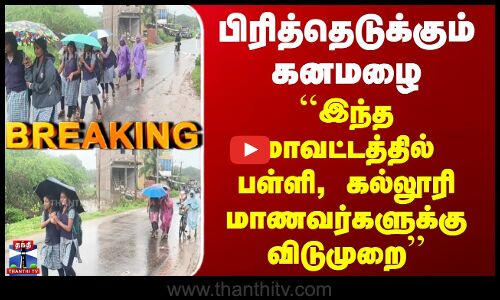 School Leave |  பிரித்தெடுக்கும் கனமழை -``இந்த மாவட்டத்தில் பள்ளி, கல்லூரி மாணவர்களுக்கு விடுமுறை’’