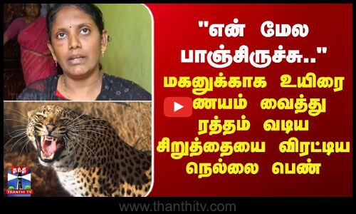 என் மேல பாஞ்சிருச்சு.. | மகனுக்காக உயிரை பணயம் வைத்து ரத்தம் வடிய சிறுத்தையை விரட்டிய நெல்லை பெண்