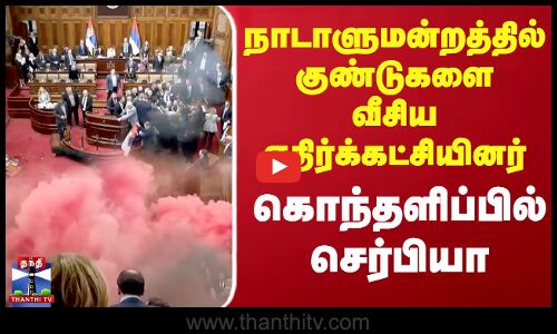 Serbia | Protest | நாடாளுமன்றத்தில் குண்டுகளை வீசிய எதிர்க்கட்சியினர் - கொந்தளிப்பில் செர்பியா