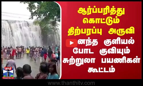 ஆர்ப்பரித்து கொட்டும் திற்பரப்பு அருவி.. குவியும் சுற்றுலா பயணிகள் கூட்டம்