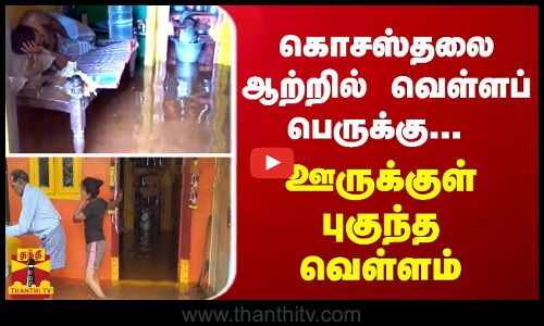 கொசஸ்தலை ஆற்றில் வெள்ளப் பெருக்கு... ஊருக்குள் புகுந்த வெள்ளம்