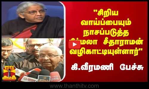 சிறிய வாய்ப்பையும் நாசப்படுத்த நிர்மலா சீதாராமன் வழிகாட்டியுள்ளார்..- கி.வீரமணி பேச்சு