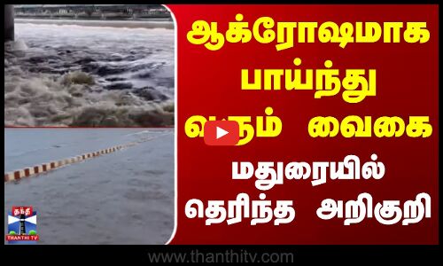 Madurai Vaigai River Flood | ஆக்ரோஷமாக பாய்ந்து வரும் வைகை - மதுரையில் தெரிந்த அறிகுறி