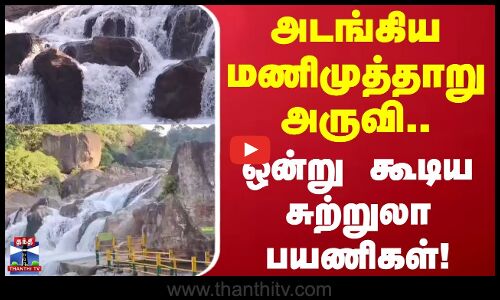 Manimutharu WaterFalls | அடங்கிய மணிமுத்தாறு அருவி.. ஒன்று கூடிய சுற்றுலா பயணிகள்