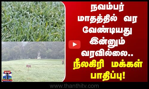 Nilgiris Frost | நவம்பர் மாதத்தில் வர வேண்டியது இன்னும் வரவில்லை.. நீலகிரியில் மக்கள் பாதிப்பு!