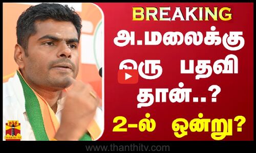 #BREAKING | அ.மலைக்கு ஒரு பதவி தான்..? -2-ல் ஒன்று? | BJP | Annamalai | ThanthiTV