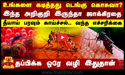 உங்களை கடித்தது டெங்கு கொசுவா?.. இந்த அறிகுறி இருந்தா ஜாக்கிரதை - தீயாய் பரவும் காய்ச்சல்