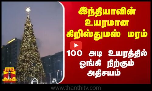இந்தியாவின் உயரமான கிறிஸ்துமஸ் மரம்..100 அடி உயரத்தில் ஓங்கி நிற்கும் அதிசயம்