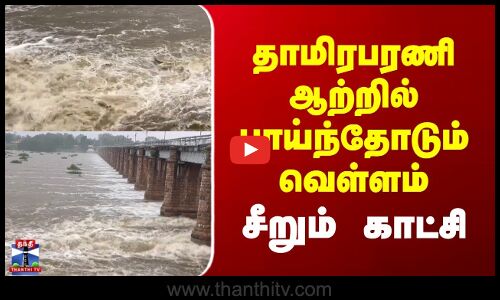 TN Rains | Flood | தாமிரபரணி ஆற்றில் பாய்ந்தோடும் வெள்ளம் | சீறும் காட்சி