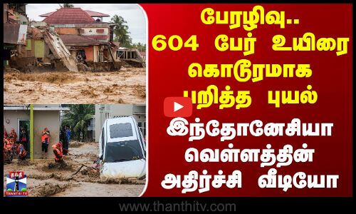 Indonesia Flood | 604 பேர் உயிரை கொடூரமாக பறித்த புயல் - இந்தோனேசியா வெள்ளத்தின் அதிர்ச்சி வீடியோ