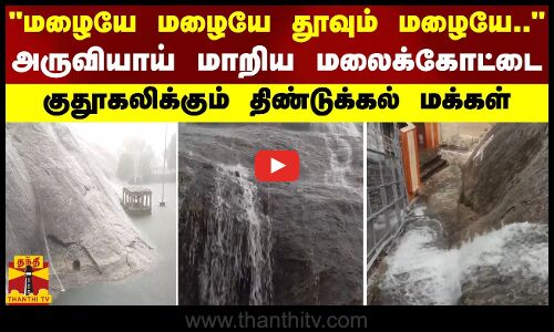 மழையே மழையே தூவும் மழையே.. - அருவியாய் மாறிய திண்டுக்கல் மலைக்கோட்டை.. குதூகலிக்கும் மக்கள்