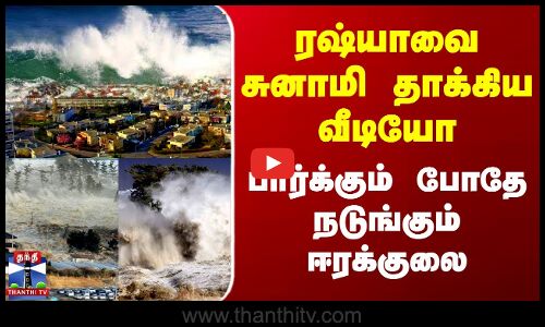 ரஷ்யாவை சுனாமி தாக்கிய வீடியோ - பார்க்கும் போதே நடுங்கும் ஈரக்குலை
