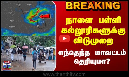Cyclone Ditwah | School Leave |  நாளை பள்ளி கல்லூரிகளுக்கு விடுமுறை எந்தெந்த மாவட்டம் தெரியுமா?