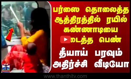 Train | Viral Video | பர்ஸை தொலைத்த ஆத்திரத்தில் ரயில் கண்ணாடியை உடைத்த பெண் - தீயாய் பரவும் வீடியோ