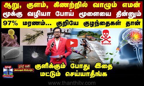 ஆறு, குளம், கிணற்றில் வாழும் எமன் - மூக்கு வழியா போய் மூளையை தின்னும் - 97% மரணம் தான்