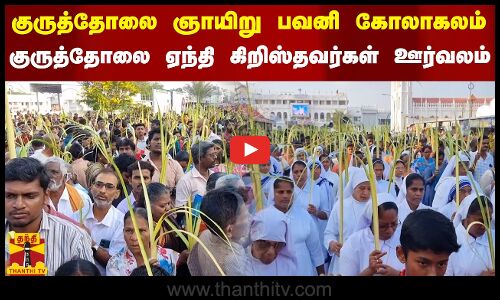 கோலாகலமாக நடந்த குருத்தோலை ஞாயிறு பவனி.. குருத்தோலை ஏந்தி கிறிஸ்தவர்கள் ஊர்வலம்
