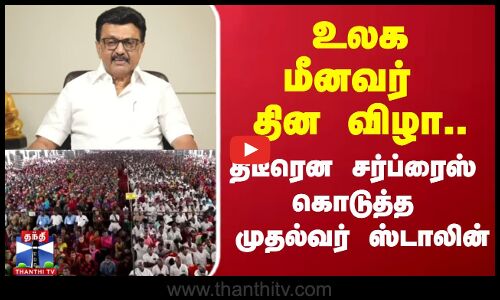 Mkstalin | CMStalin | உலக மீனவர் தின விழா.. திடீரென சர்ப்ரைஸ் கொடுத்த முதல்வர் ஸ்டாலின்