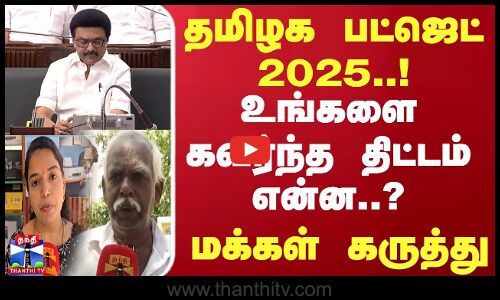 தமிழக பட்ஜெட் 2025! உங்களை கவர்ந்த திட்டம் என்ன? மக்கள் கருத்து