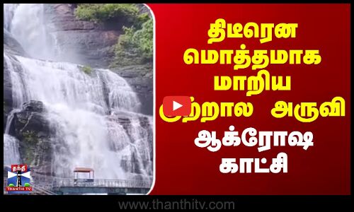 Kutralam Falls || திடீரென மொத்தமாக மாறிய குற்றால அருவி.. ஆக்ரோஷ காட்சி
