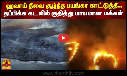 ஹவாய் தீவை சூழ்ந்த பயங்கர காட்டுத்தீ.. தப்பிக்க கடலில் குதித்து மாயமான மக்கள் | Hawaii
