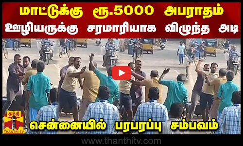 மாட்டுக்கு ரூ.5000 அபராதம்... ஊழியருக்கு சரமாரியாக விழுந்த அடி - சென்னையில் பரபரப்பு சம்பவம்