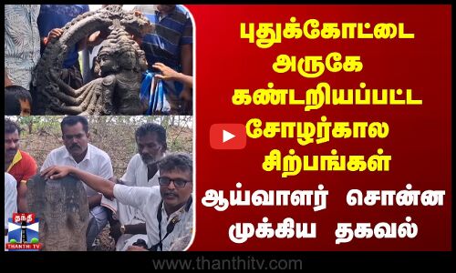 புதுக்கோட்டையில் கண்டறியப்பட்ட சோழர்கால  சிற்பங்கள் | ஆய்வாளர் சொன்ன முக்கிய தகவல்