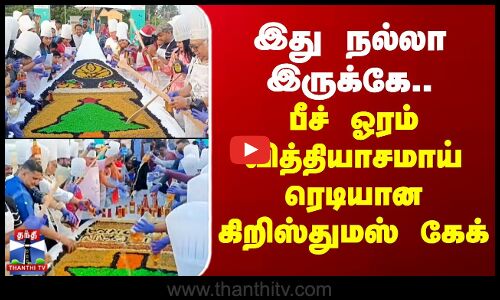 Christmas Cake | Chengalpattu | இது நல்லா இருக்கே.. பீச் ஓரம் வித்தியாசமாய் ரெடியான கிறிஸ்துமஸ் கேக்