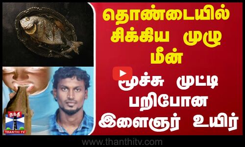 தொண்டையில் மீன் சிக்கி இளைஞர் உயிரிழந்த சோகம்