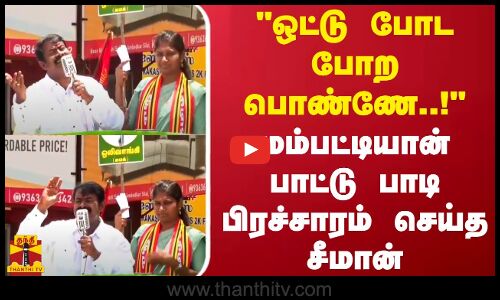 ஒட்டு போட போற பொண்ணே..! - மம்பட்டியான் பாட்டு பாடி பிரச்சாரம் செய்த சீமான்