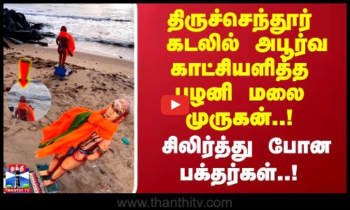 திருச்செந்தூர் கடலில் அடித்து வரப்பட்ட பழனி மலை முருகன்.. சிலிர்த்து போன பக்தர்கள்