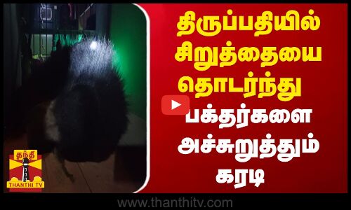 திருப்பதியில் சிறுத்தையை தொடர்ந்து பக்தர்களை அச்சுறுத்தும் கரடி