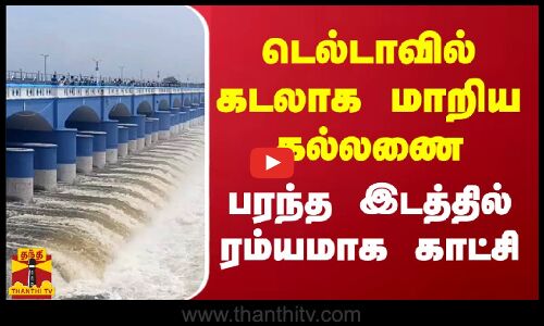 டெல்டாவில் கடலாக மாறிய கல்லணை.. பரந்த இடத்தில் ரம்யமாக காட்சி | Kallanai Dam | Thanthitv
