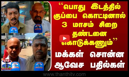 Thanthi Tv Street Interview | ``பொது இடத்தில் குப்பை கொட்டினால் 3 மாசம் சிறை தண்டனை கொடுக்கணும்